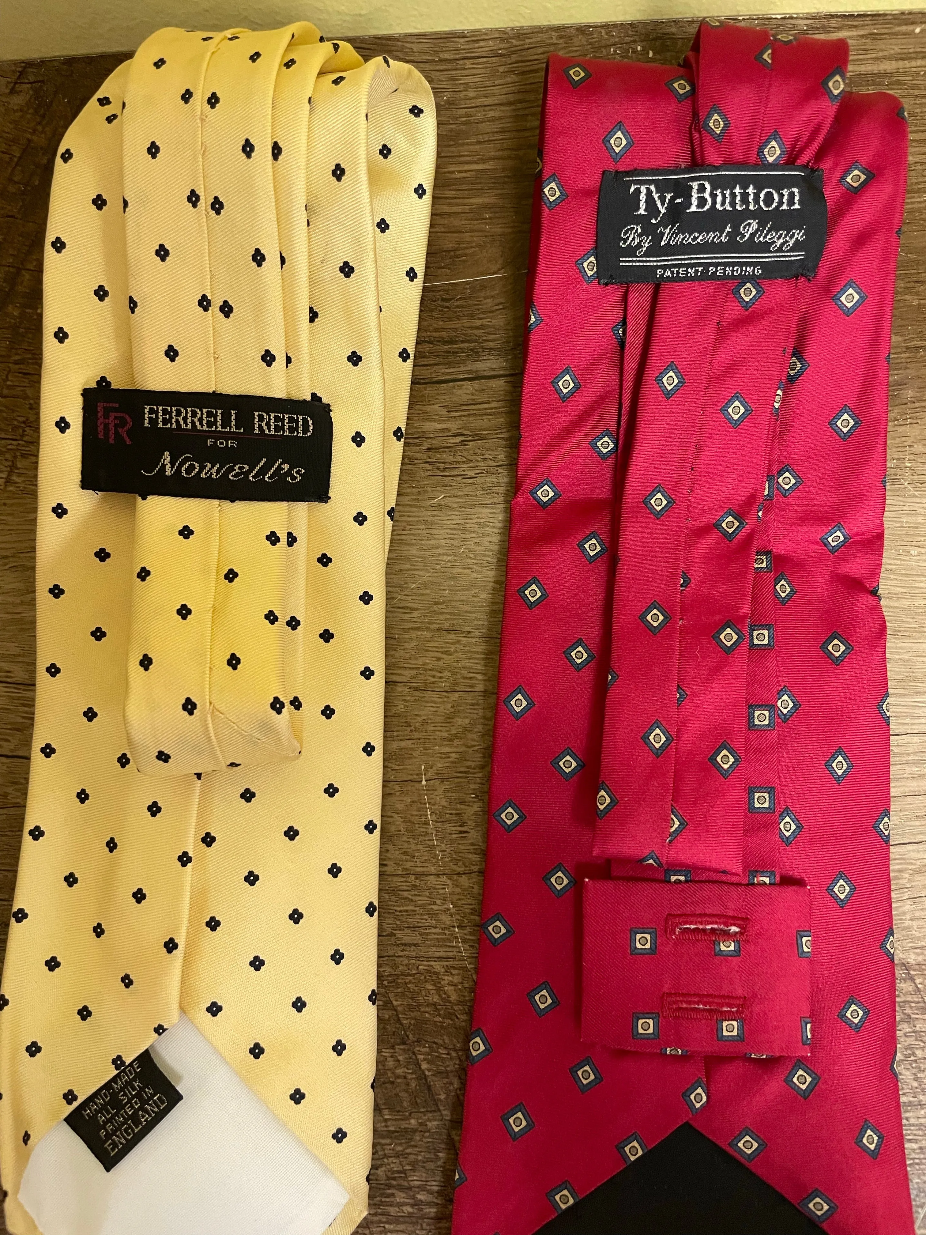 € Mens Pair Set/2 FERRELL REED NOWELLS & VINCENT PILEGGI Silk Italy Ties 3-3.5” Wide