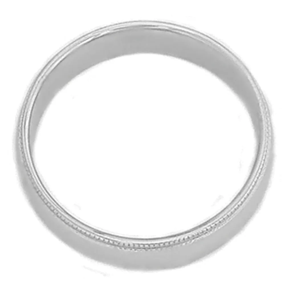 10mm High Polished Wedding Band 14K White Gold Size Selectable