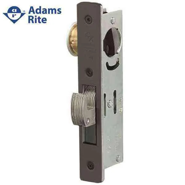 Adams Rite - MS Deadlock - MS1850S-35X - 1-1/8"  Backset - ANSI Size - Hook Bolt - Flat Faceplate -  Dark Bronze  - Metal Door