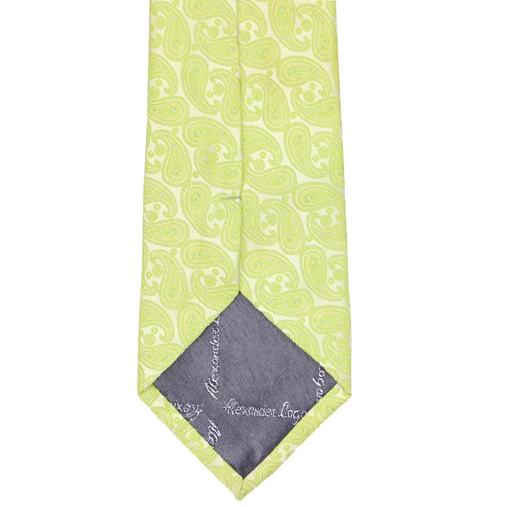 Apple Green Darlene Paisley Extra Long Necktie