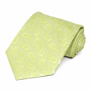 Apple Green Darlene Paisley Extra Long Necktie