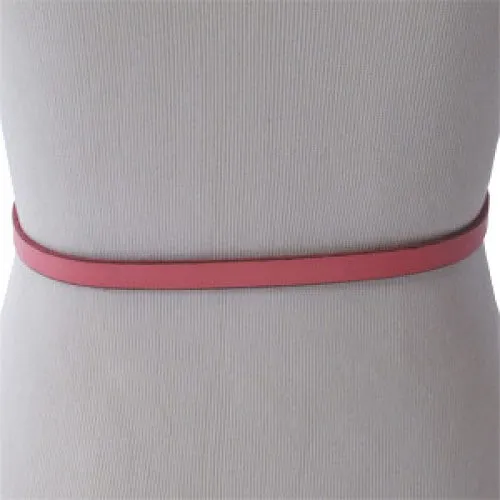 BALI Belts- Pink Matte Genuine Leather Skinny Belt with No-Hole Tension Buckle