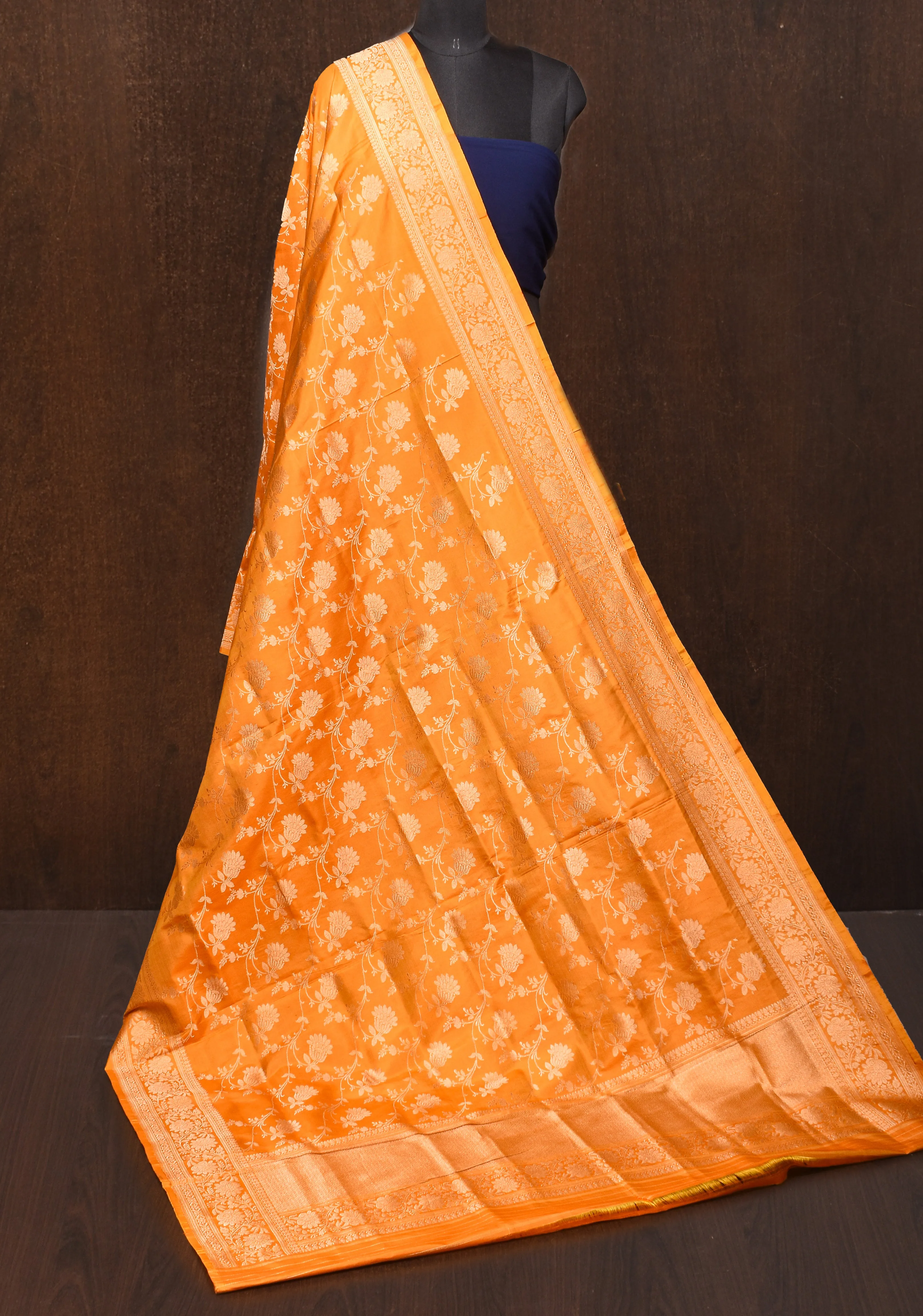 Banarasi Dupatta with Jaal zari in Yellow