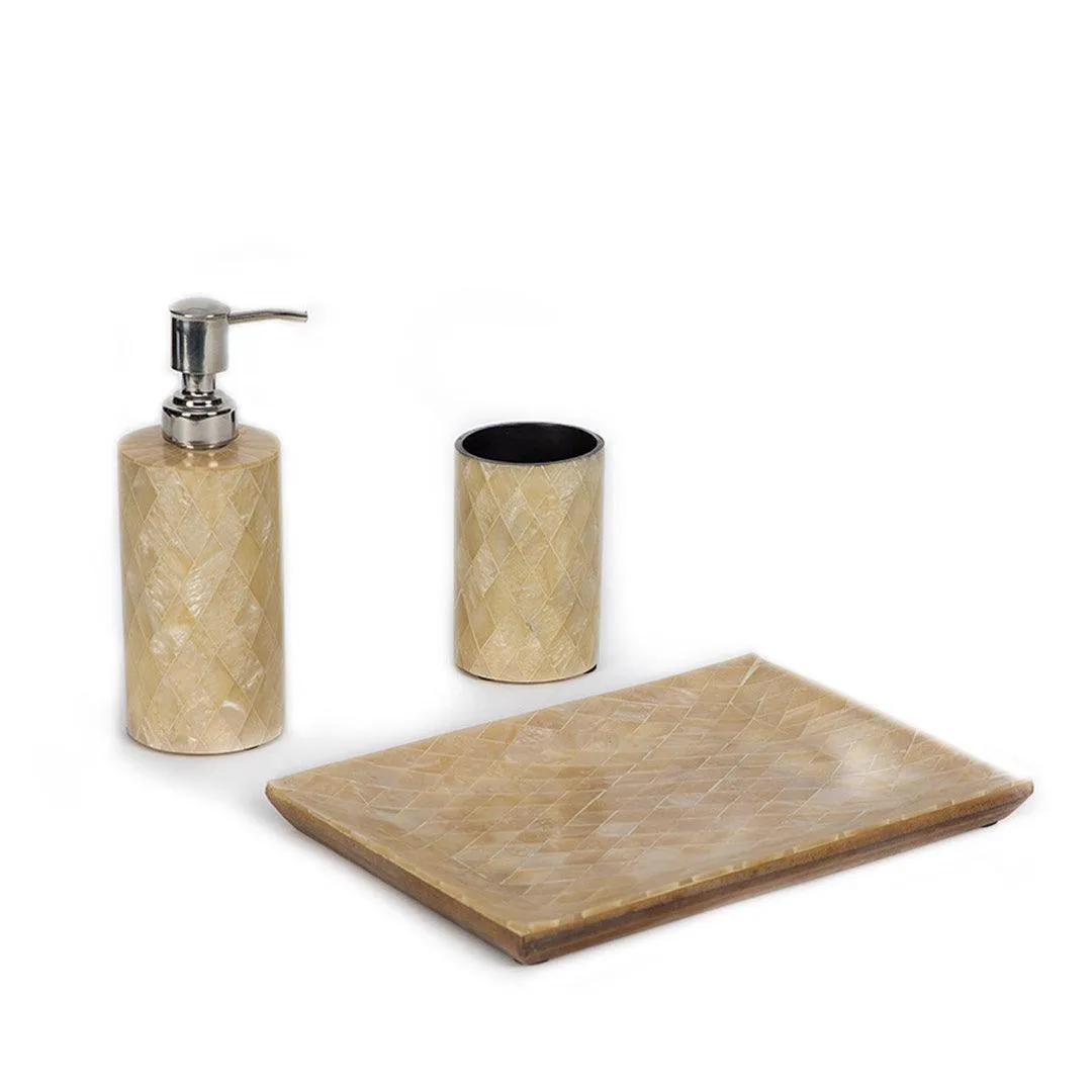Bath Room Accessories Set of 3 Cream Color