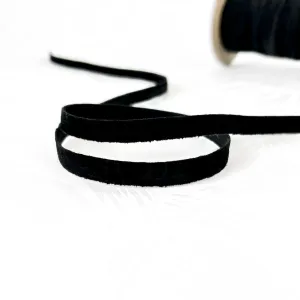 Black Double Sided Flat Velvet 3/8"