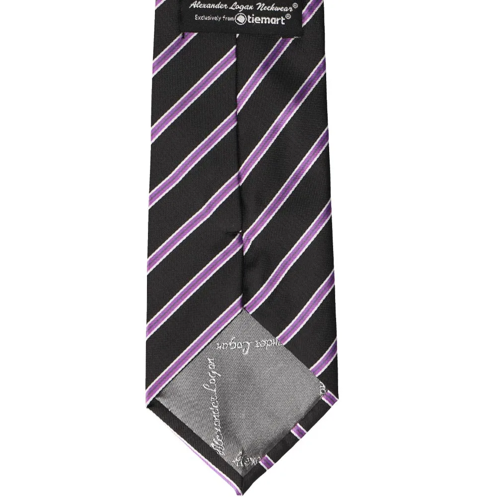 Black Melvin Striped Necktie