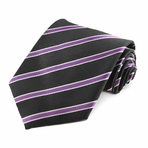 Black Melvin Striped Necktie