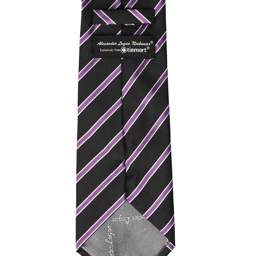 Black Melvin Striped Necktie