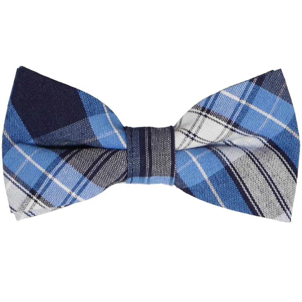 Blue Plaid Bow Tie