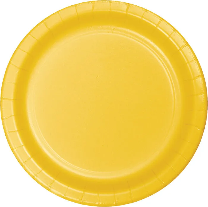 Bulk School Bus Yellow Sturdy Style 8.75 inch Paper Dinner Plates (240 per Case)