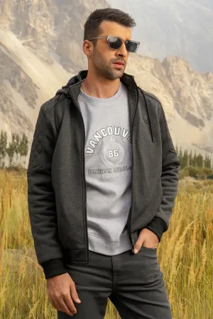 Casual Grey Hoodie for Men's