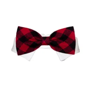 collared clark bow tie - buffalo plaid