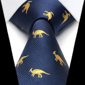 Dinosaur Tie Handkerchief Set - NAVY BLUE