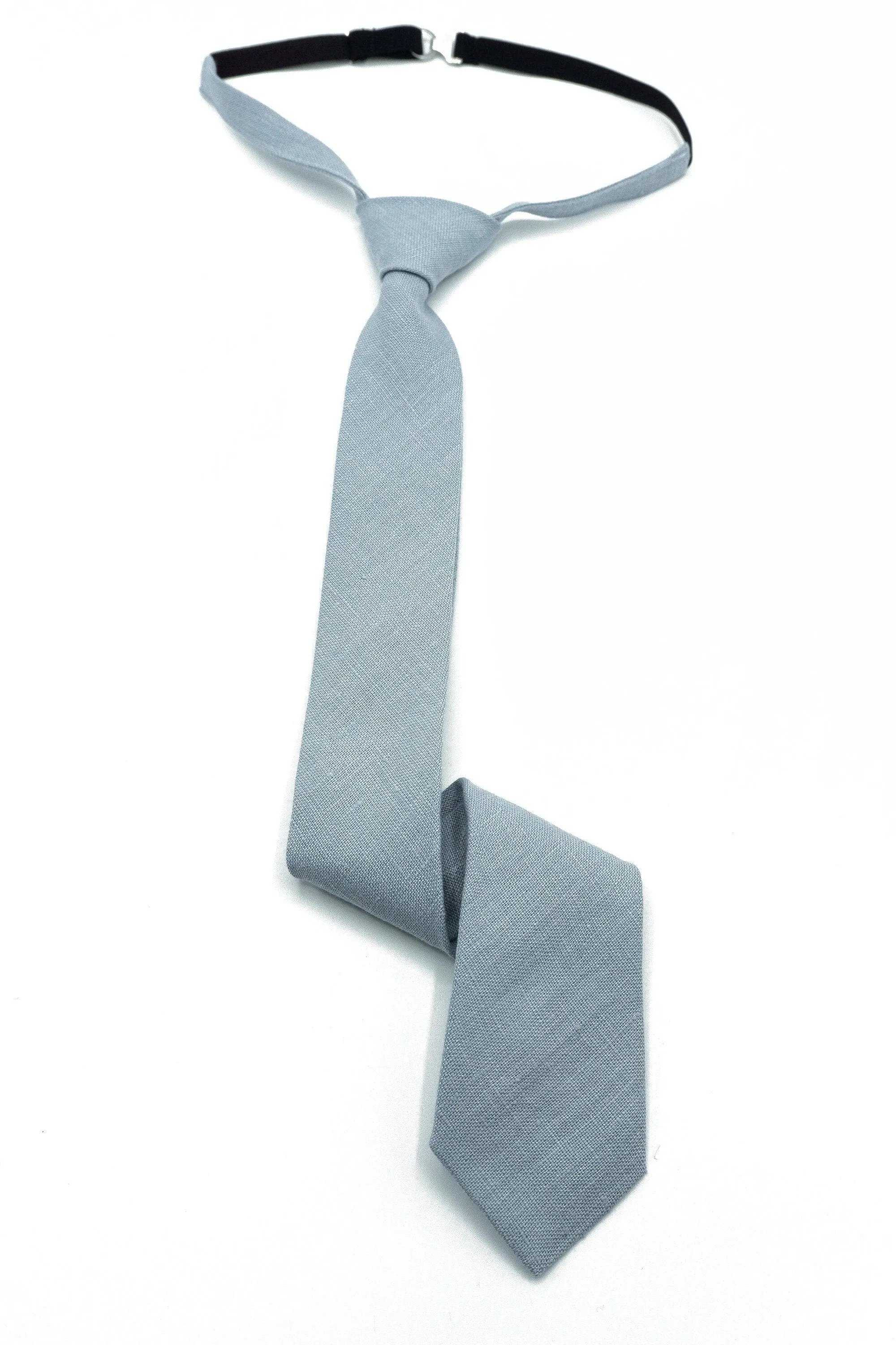 Dusty Blue Bow Tie, Suspenders, Necktie, and Pocket Square Set