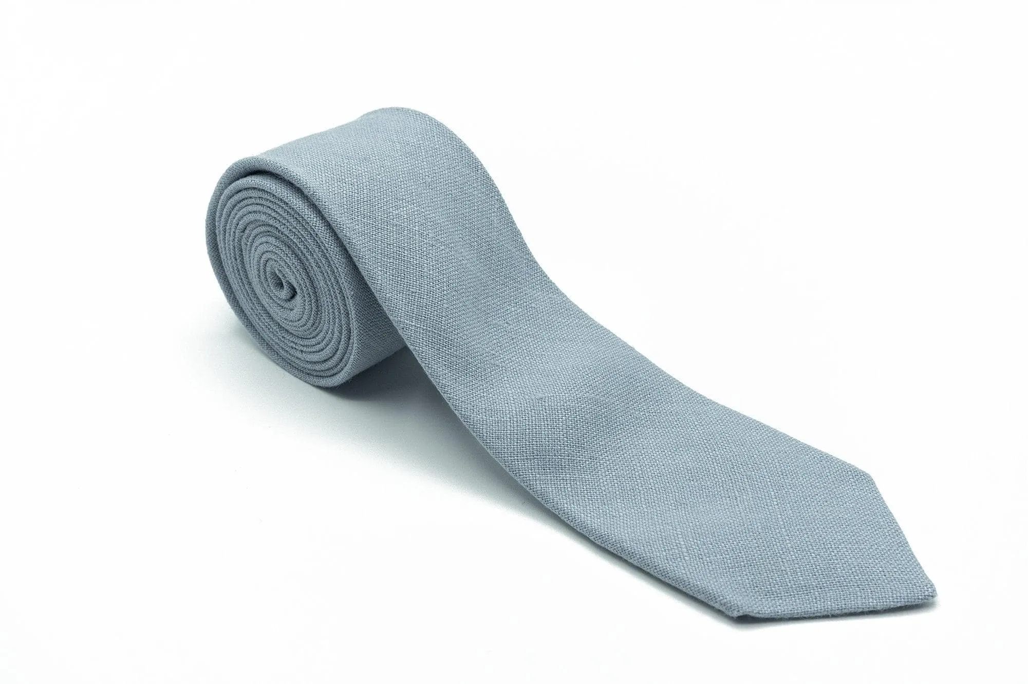 Dusty Blue Bow Tie, Suspenders, Necktie, and Pocket Square Set