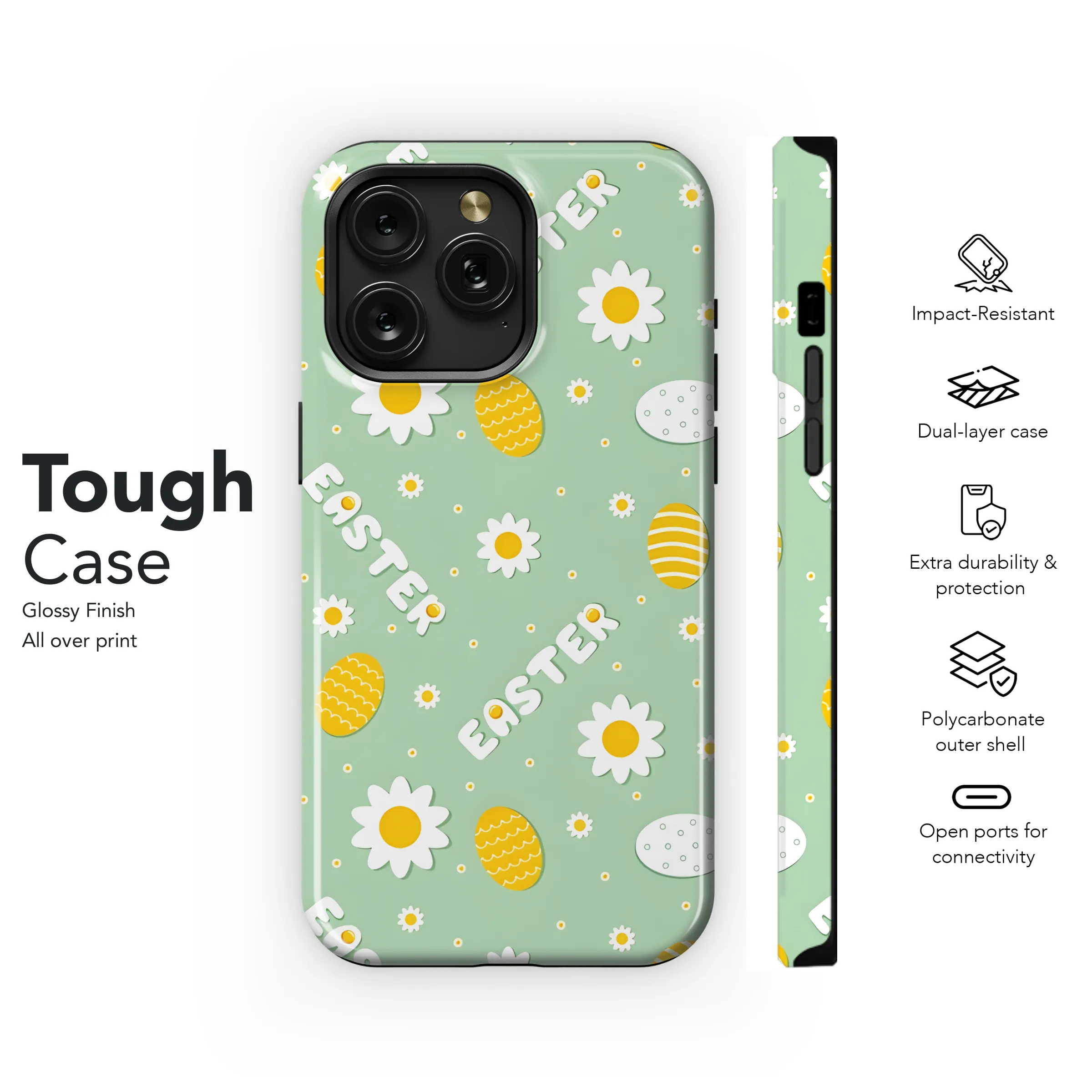 Easter Eggs and Flowers Phone Case iPhone Samsung Cover Pixel 3918