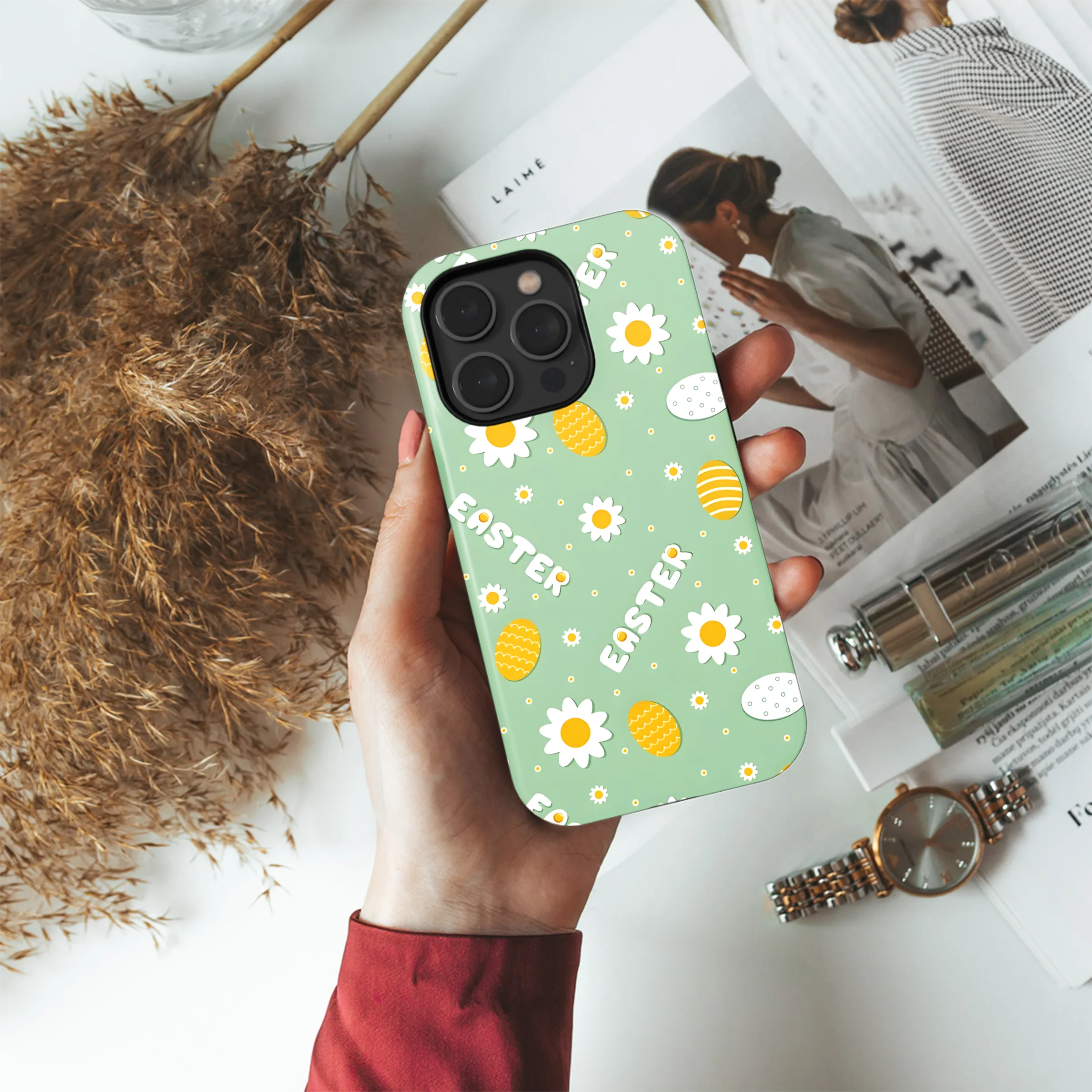 Easter Eggs and Flowers Phone Case iPhone Samsung Cover Pixel 3918