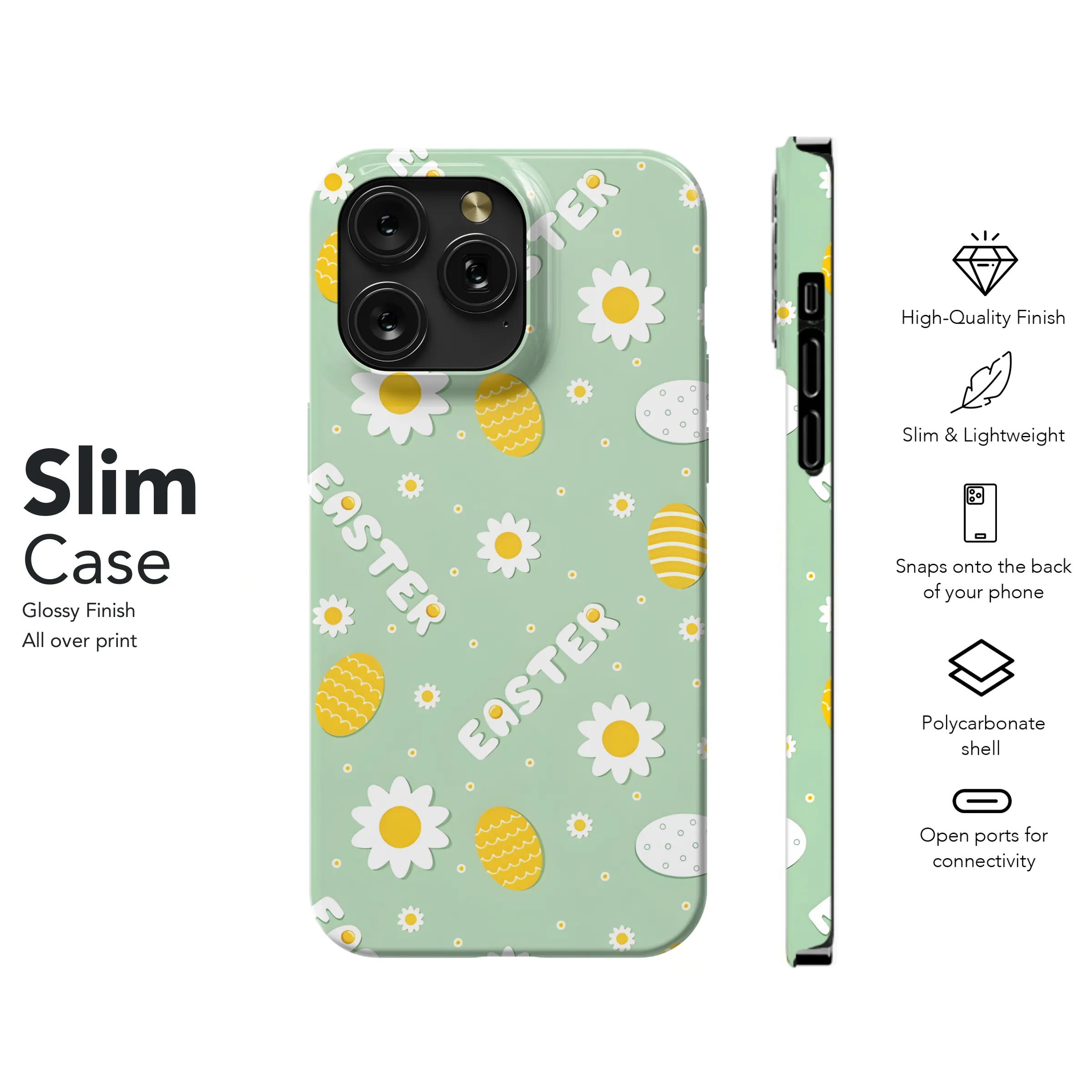 Easter Eggs and Flowers Phone Case iPhone Samsung Cover Pixel 3918