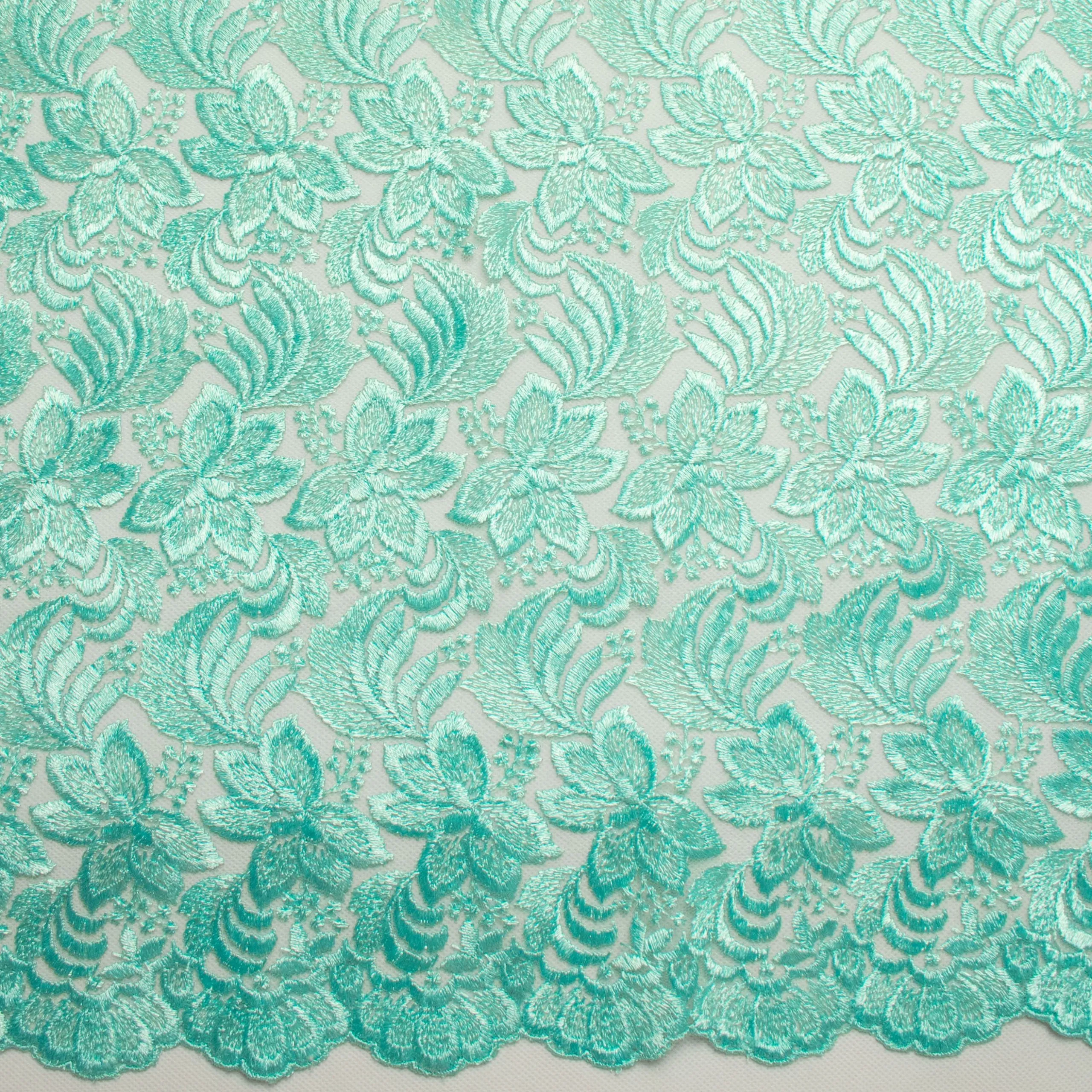 Embroidered Lace BF-61200 Aqua