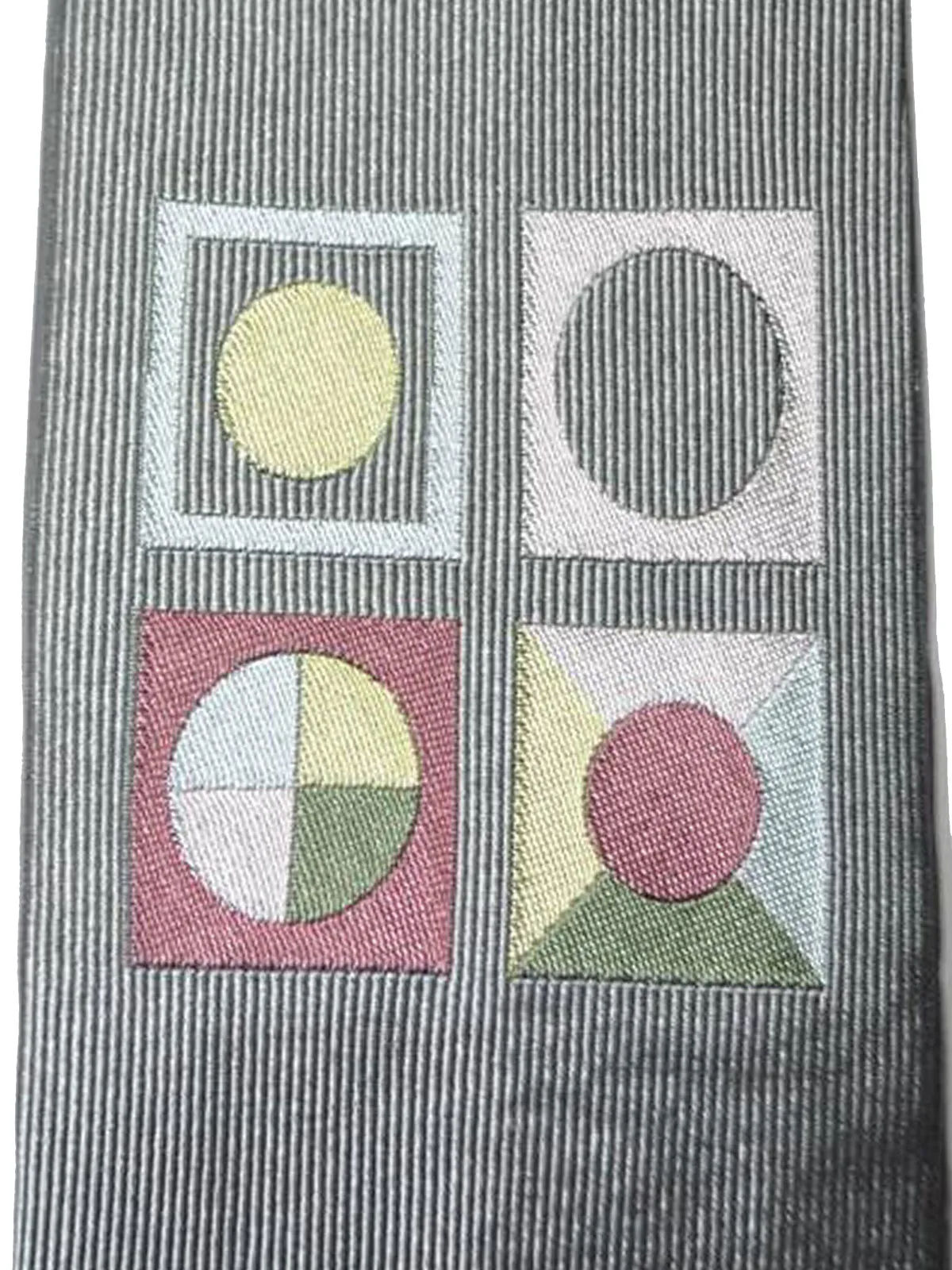 Gene Meyer Silk Tie Gray Dots Squares FINAL SALE