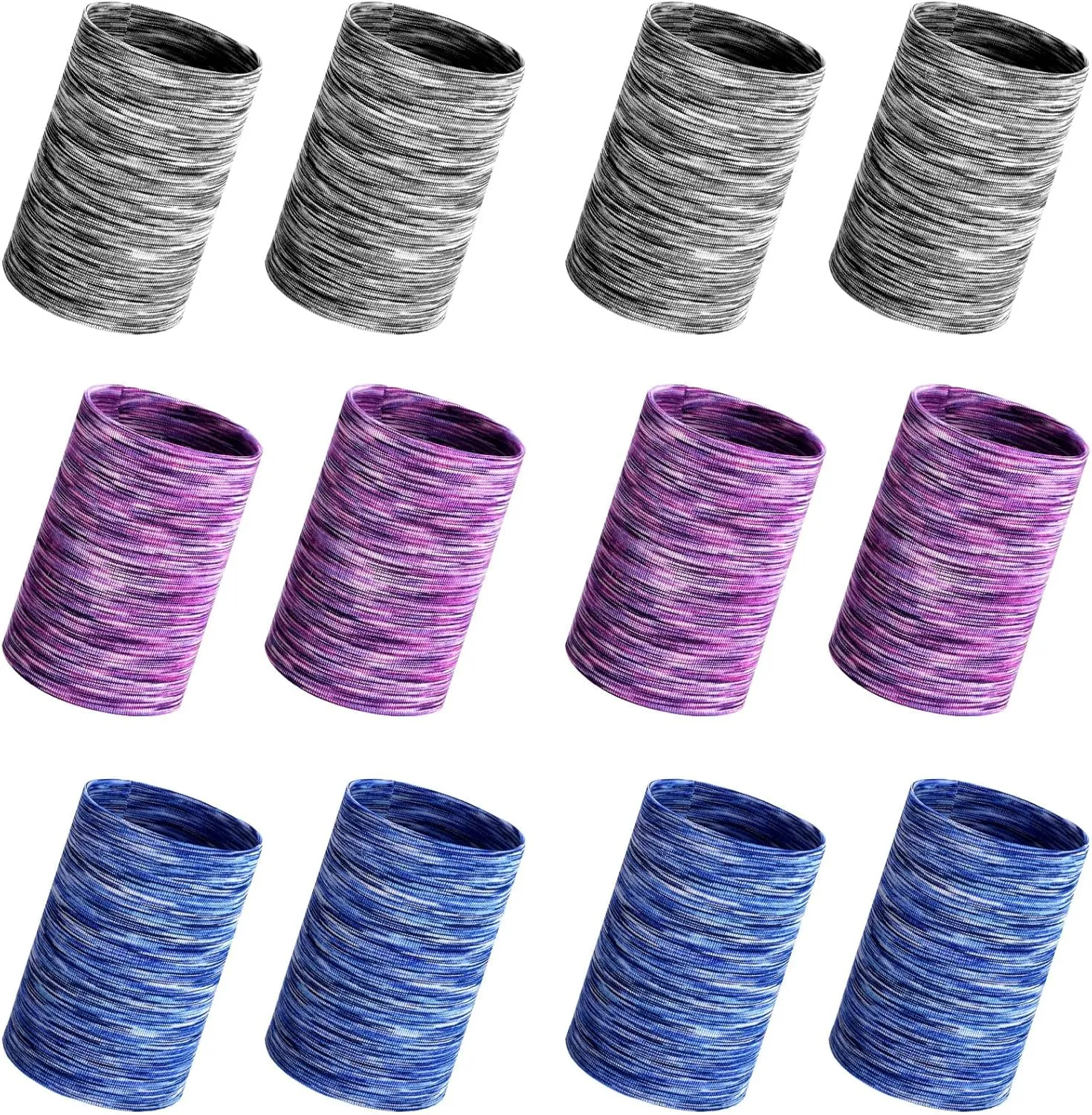 Geyoga 12 Pack Cooling Wristbands Breathable Tennis Sweatbands Quick Dry Heat Remove Ice Wristband for Men Women Yoga Sports