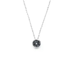 Graphite Gray Round Crystal Necklace