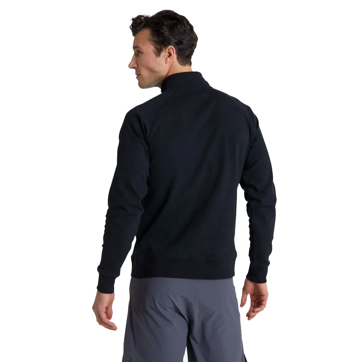 Gym Coffee Chill Half Zip Hoodie - Mens - Black