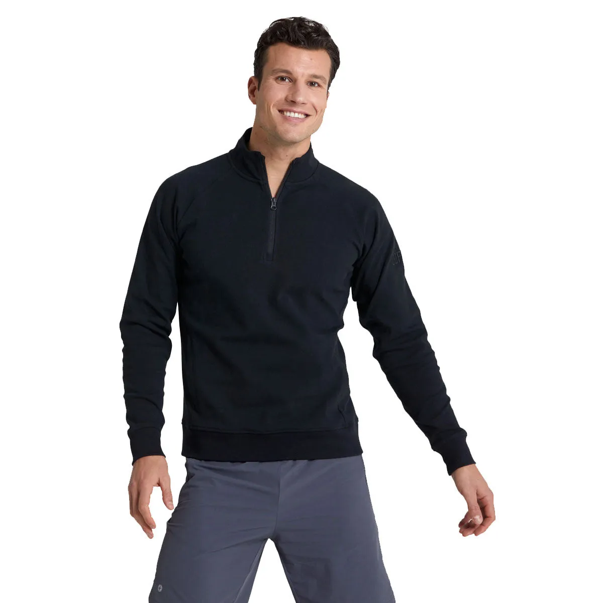 Gym Coffee Chill Half Zip Hoodie - Mens - Black