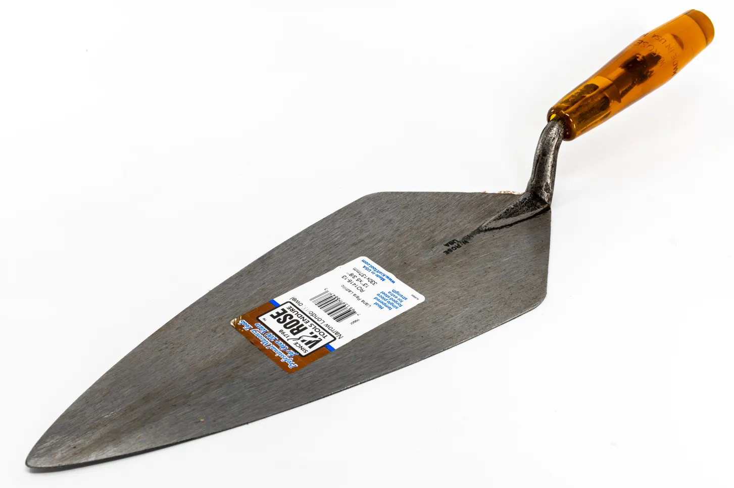 HB8W - 13" NARROW LONDON ROSE TROWEL W/ PLASTIC HANDLE
