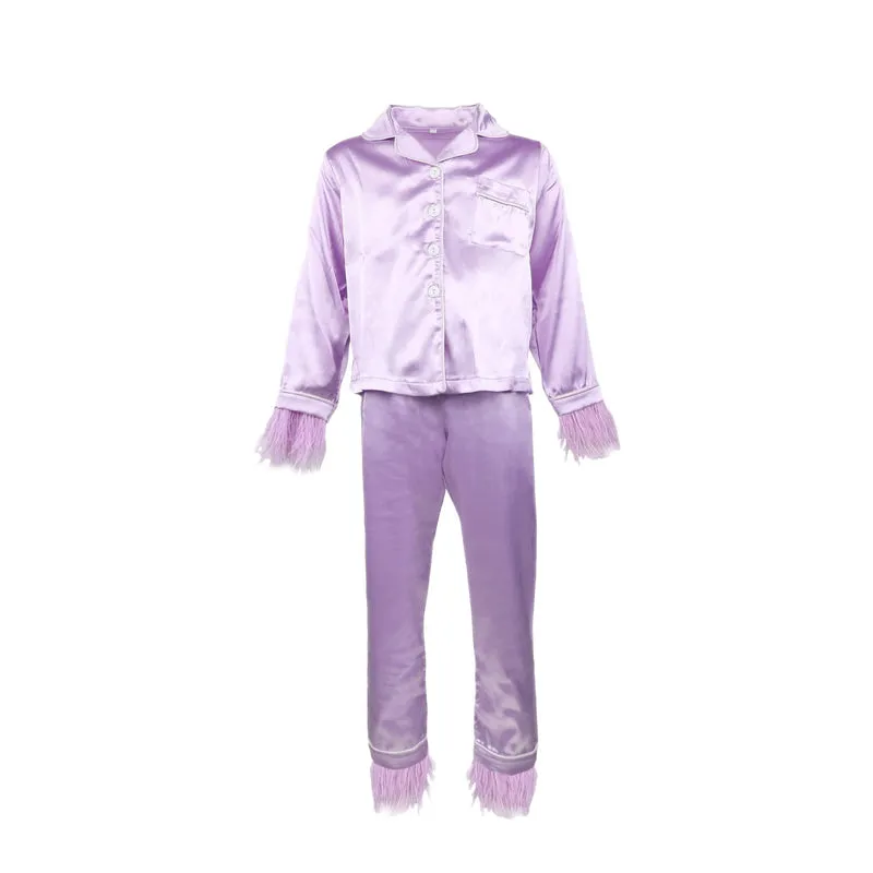 Lavender Feather Silk Set