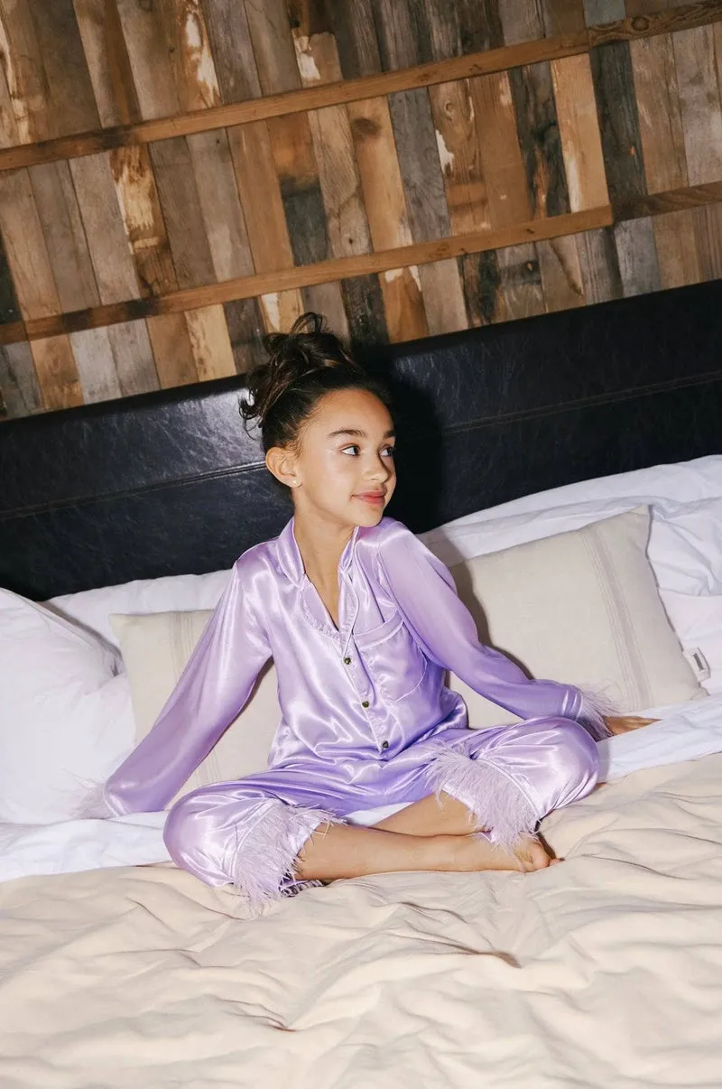 Lavender Feather Silk Set