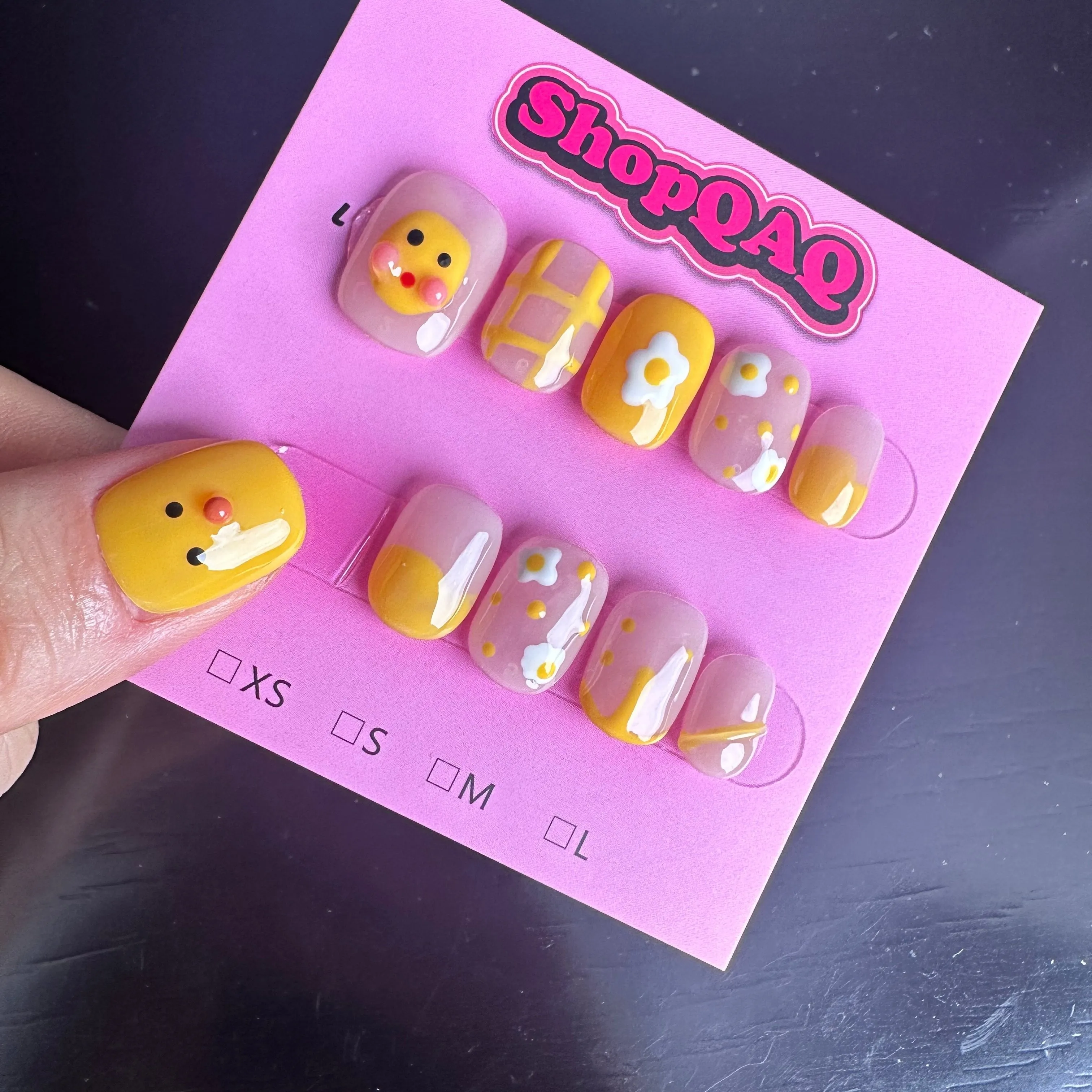 Little Yellow Duck" Handcrafted Press-On Nails - Cute & Bright, Summer 2024