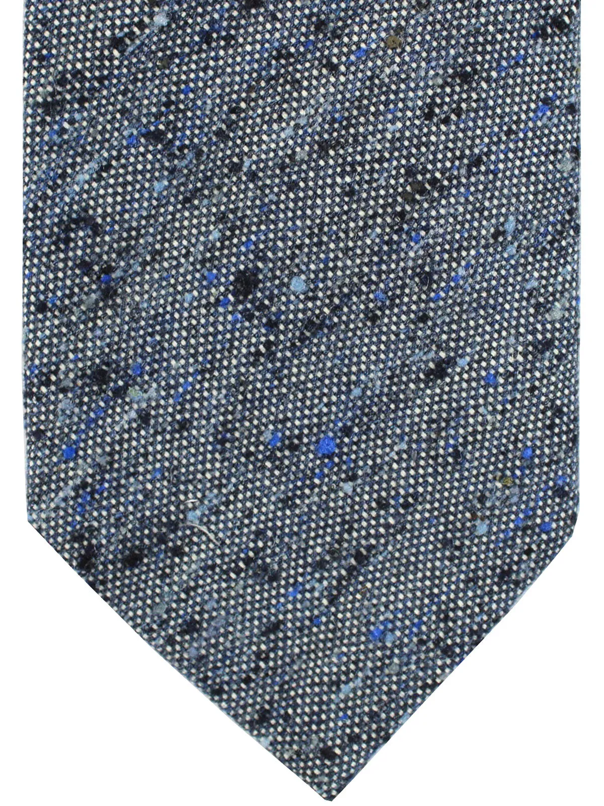 Luigi Borrelli Silk Cotton Tie Gray Royal Blue SALE