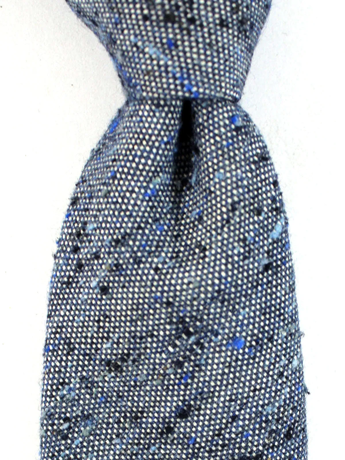 Luigi Borrelli Silk Cotton Tie Gray Royal Blue SALE
