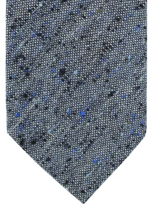 Luigi Borrelli Silk Cotton Tie Gray Royal Blue SALE