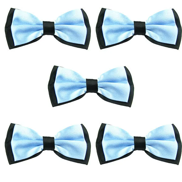 Mens Blue and Black Formal Event Pre-Tied Bow Ties Sets