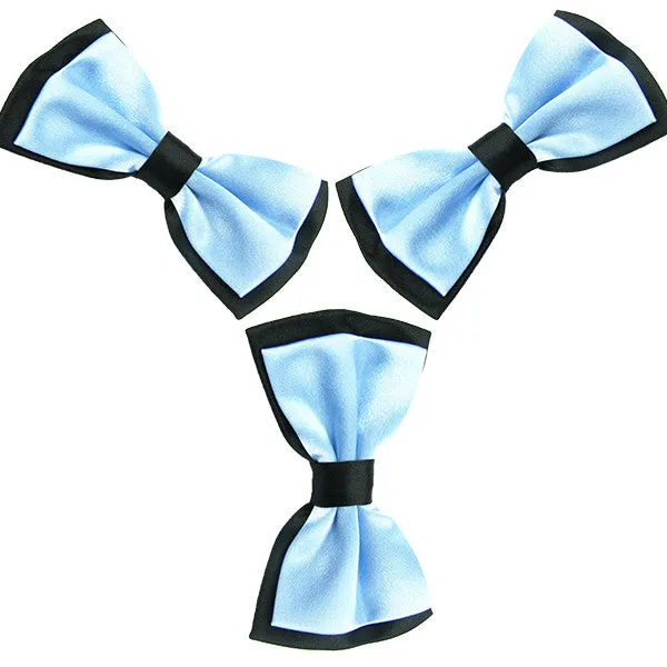 Mens Blue and Black Formal Event Pre-Tied Bow Ties Sets