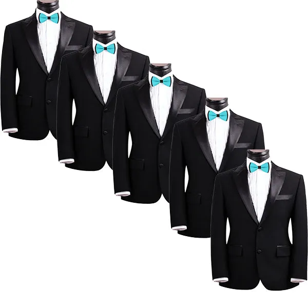 Mens Blue and Black Formal Event Pre-Tied Bow Ties Sets