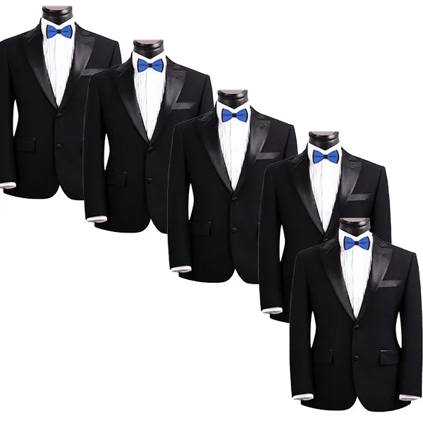 Mens Blue and Black Formal Event Pre-Tied Bow Ties Sets