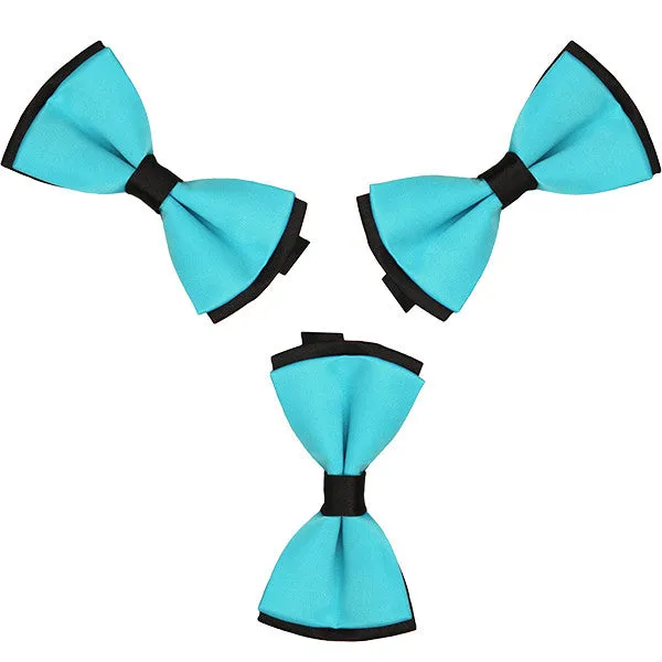 Mens Blue and Black Formal Event Pre-Tied Bow Ties Sets