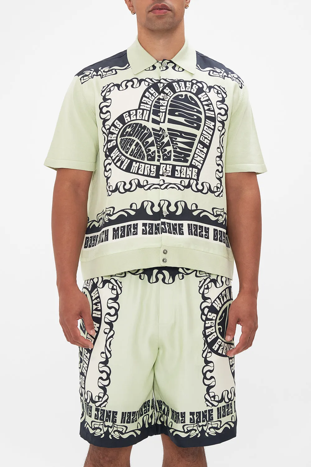 MEN'S KNIT SLEEVE SILK SHIRT DOUBLE DUTCH