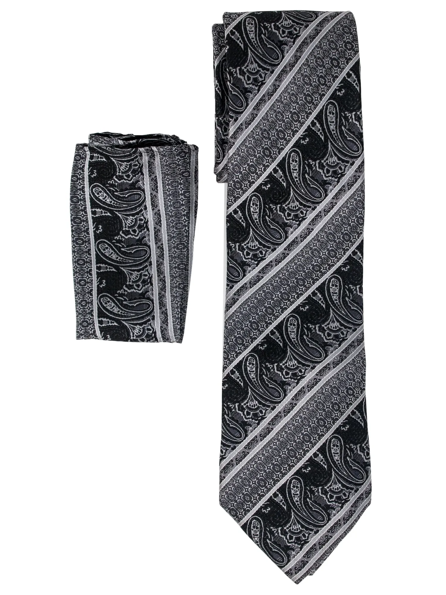 Men's Silk Woven Wedding Neck Tie With Handkerchief