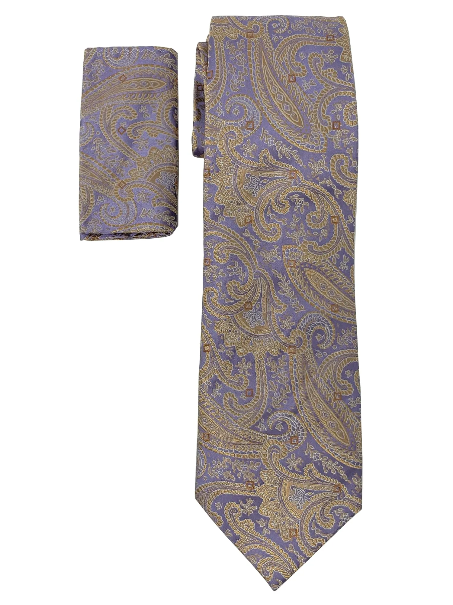 Men's Silk Woven Wedding Neck Tie With Handkerchief