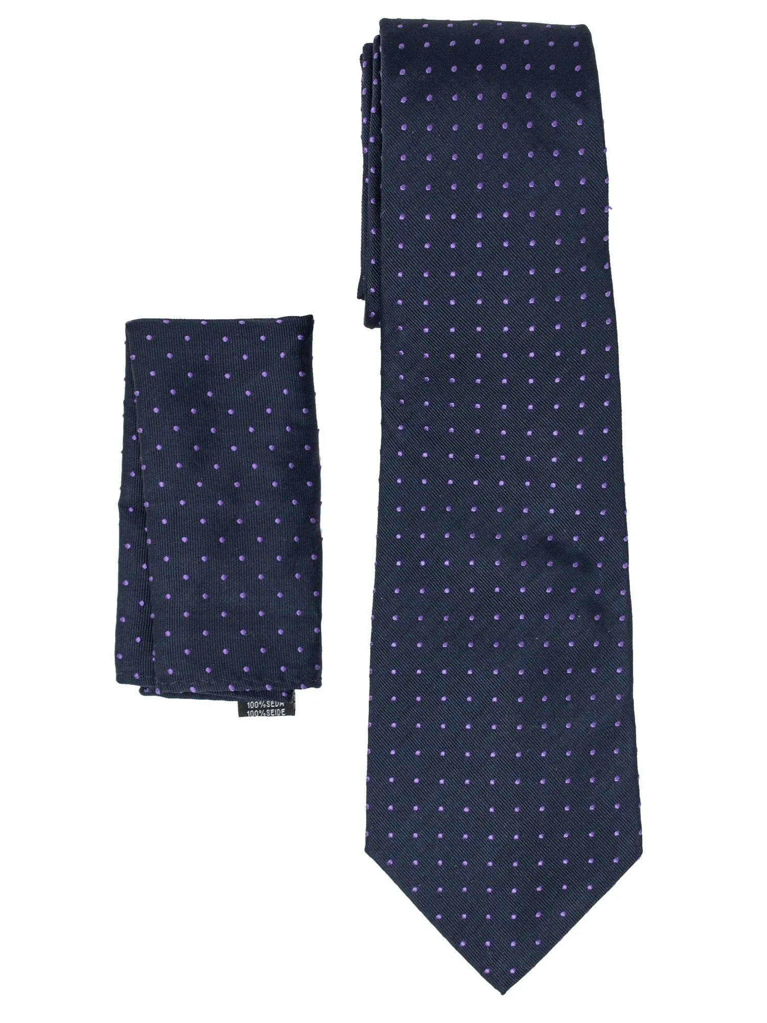Men's Silk Woven Wedding Neck Tie With Handkerchief