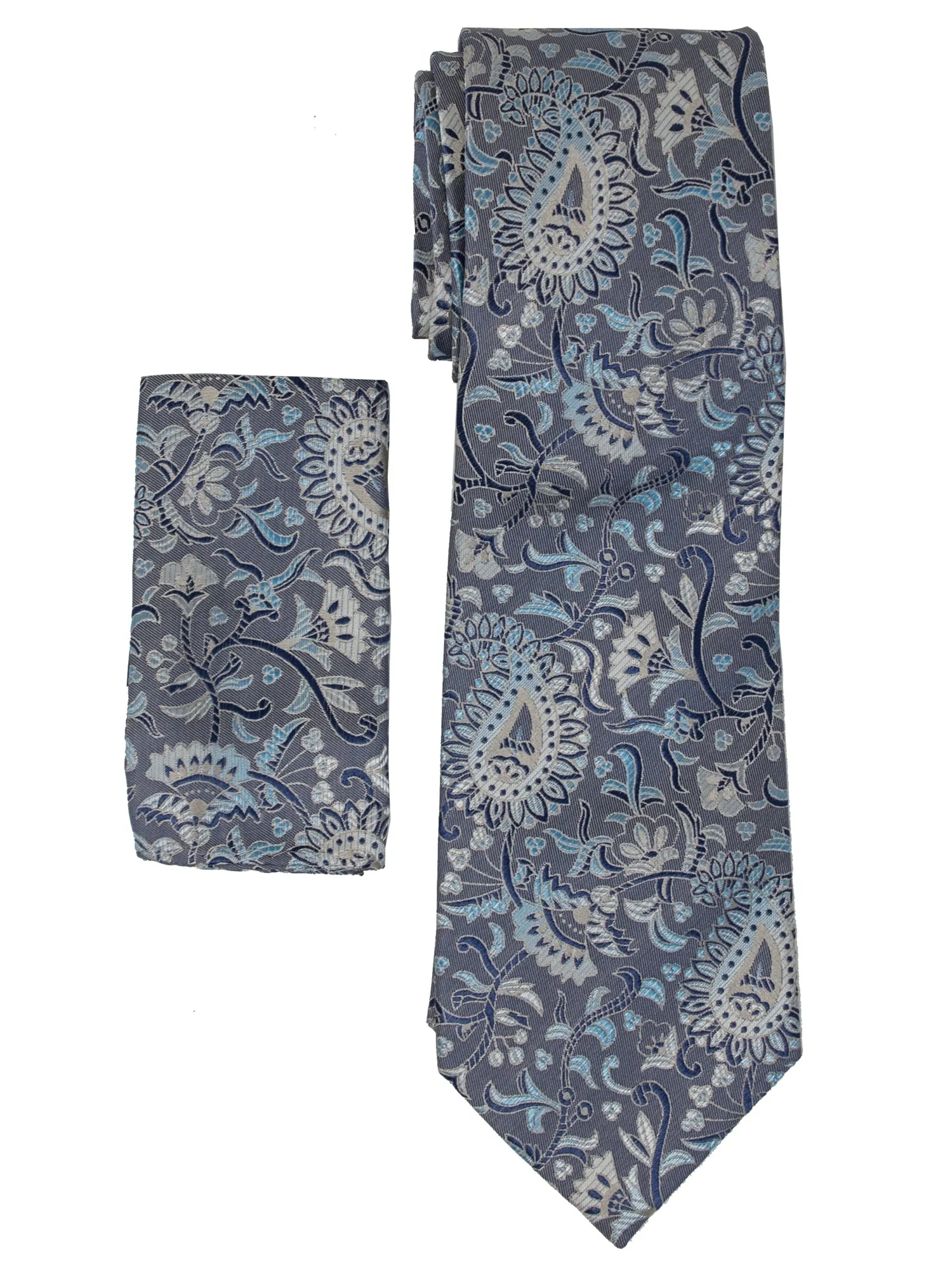 Men's Silk Woven Wedding Neck Tie With Handkerchief