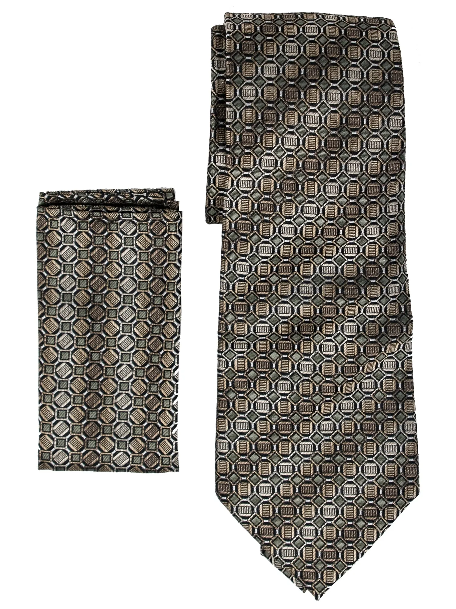 Men's Silk Woven Wedding Neck Tie With Handkerchief