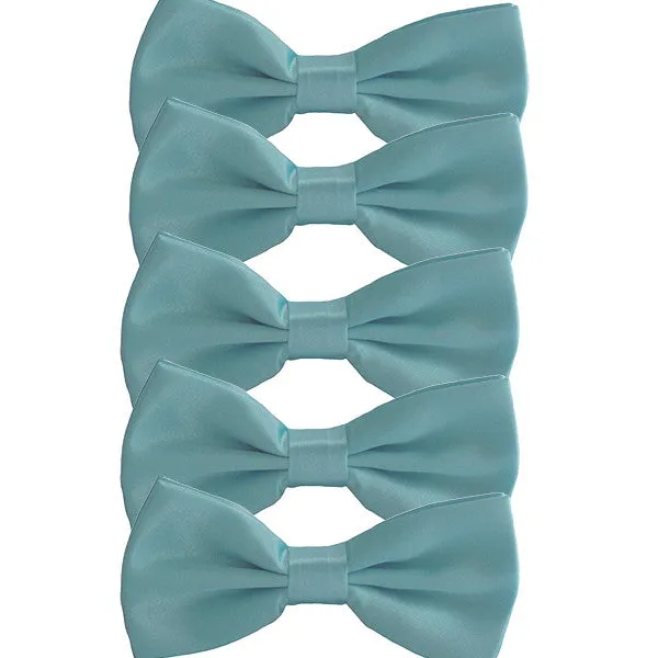 Mens Smooth Satin Feel Formal Pre-Tied Bow Tie Sets