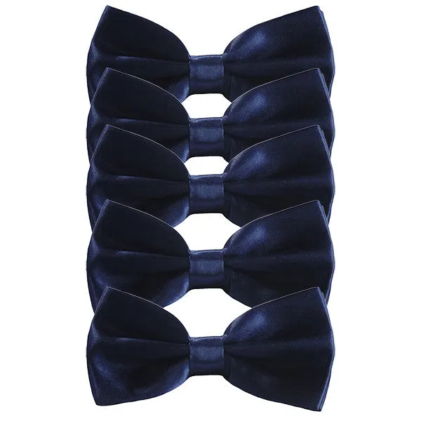 Mens Smooth Satin Feel Formal Pre-Tied Bow Tie Sets