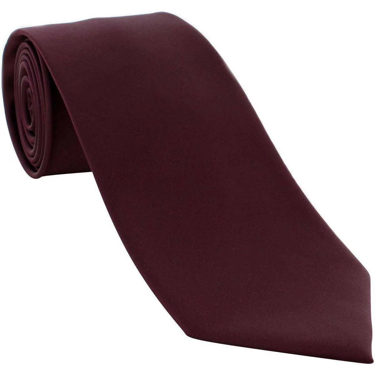 Michelsons of London Plain Polyester Pocket Square and Tie Set - Wine