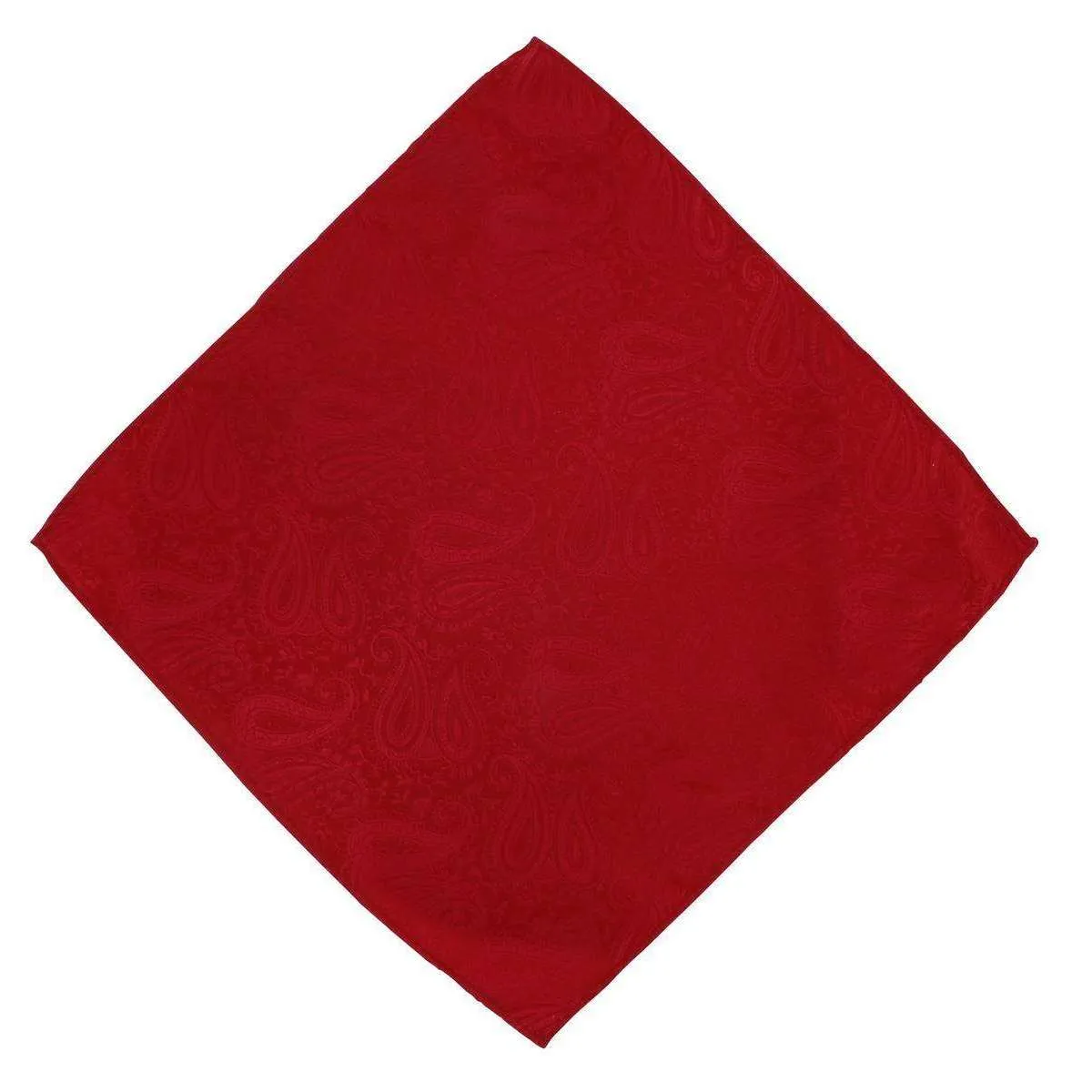 Michelsons of London Tonal Polyester Paisley Pocket Square and Tie Set - Bright Red